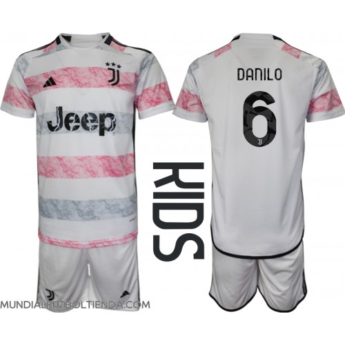 Camiseta Juventus Danilo Luiz #6 Segunda Equipación Replica 2023-24 para niños mangas cortas (+ Pantalones cortos)